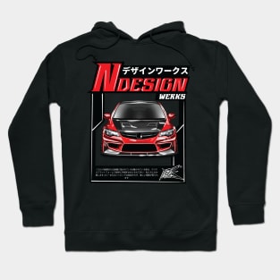 civic fd2 red Hoodie